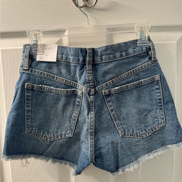 MANGO | Women's Blue Distressed Hailey Frayed Mid rise Denim Shorts - Size 1 - Picture 2 of 14